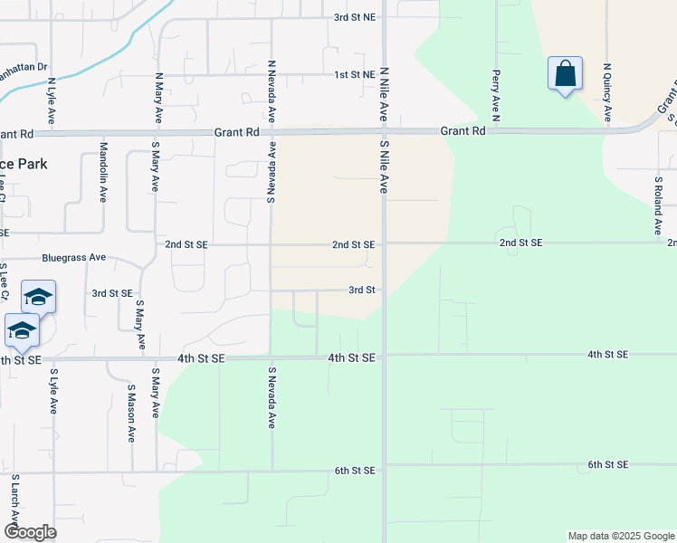 map of restaurants, bars, coffee shops, grocery stores, and more near 2414 Noah Street Southeast in East Wenatchee