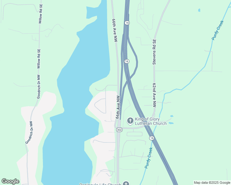 map of restaurants, bars, coffee shops, grocery stores, and more near 15720 66th Avenue Northwest in Gig Harbor