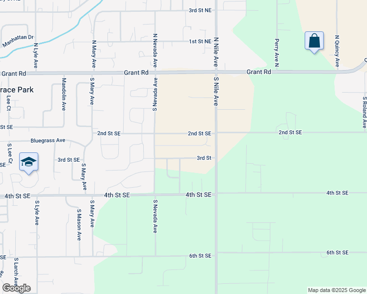 map of restaurants, bars, coffee shops, grocery stores, and more near 2414 Noah Street Southeast in East Wenatchee