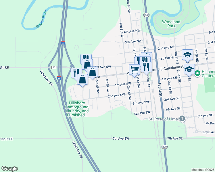 map of restaurants, bars, coffee shops, grocery stores, and more near 401 1st Avenue Southwest in Hillsboro