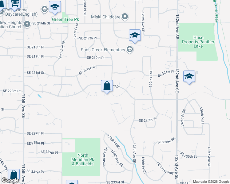 map of restaurants, bars, coffee shops, grocery stores, and more near 22324 126th Place Southeast in Kent