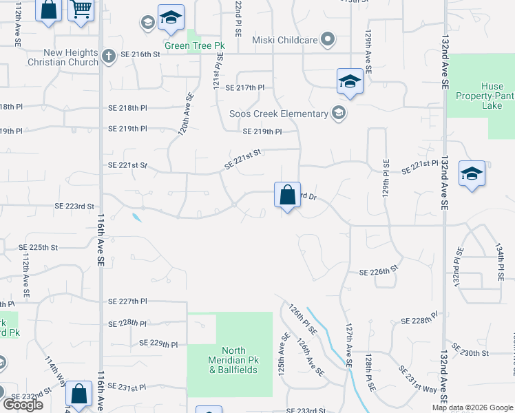 map of restaurants, bars, coffee shops, grocery stores, and more near 22336 122nd Avenue Southeast in Kent