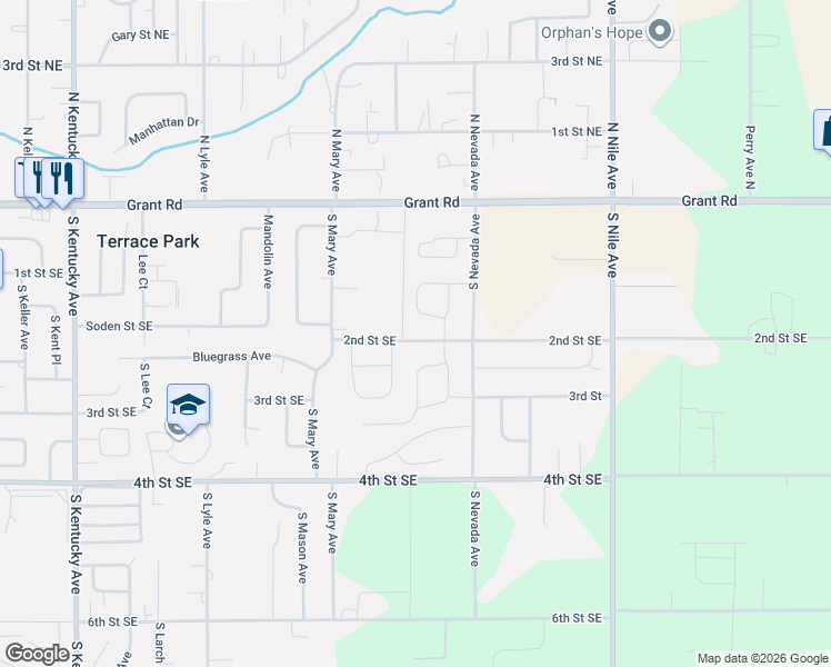 map of restaurants, bars, coffee shops, grocery stores, and more near 2299 4th Street Southeast in East Wenatchee