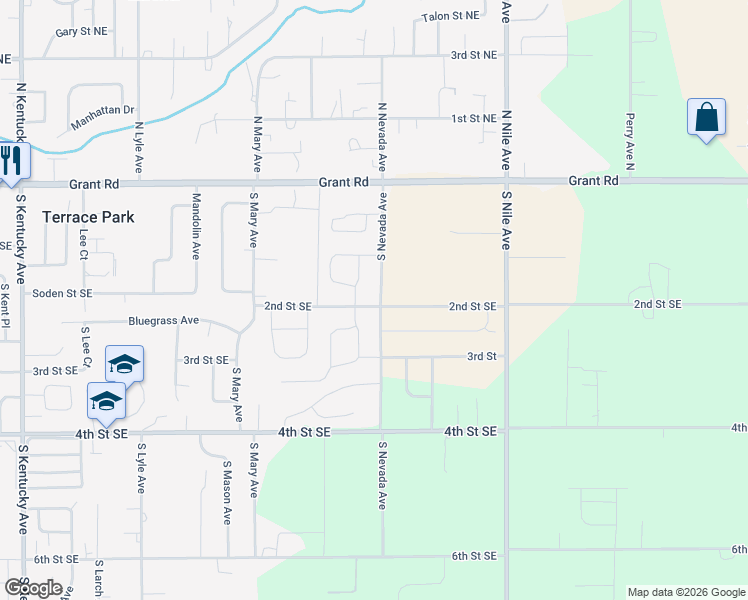 map of restaurants, bars, coffee shops, grocery stores, and more near 2299 4th Street Southeast in East Wenatchee