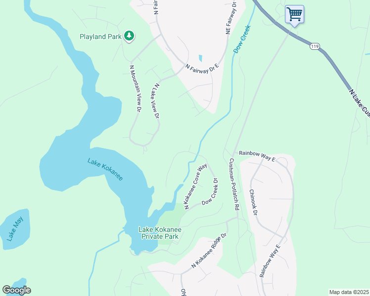 map of restaurants, bars, coffee shops, grocery stores, and more near 550 Dow Creek Drive in Hoodsport