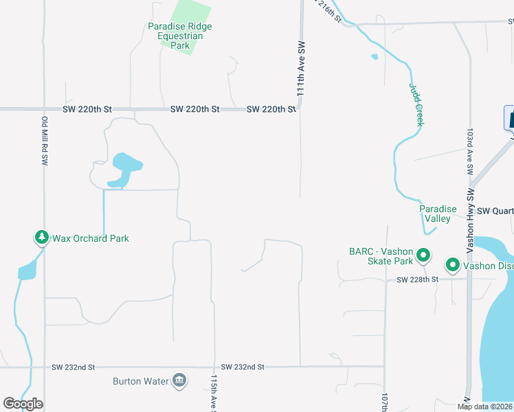 map of restaurants, bars, coffee shops, grocery stores, and more near 22417 111th Avenue Southwest in Vashon