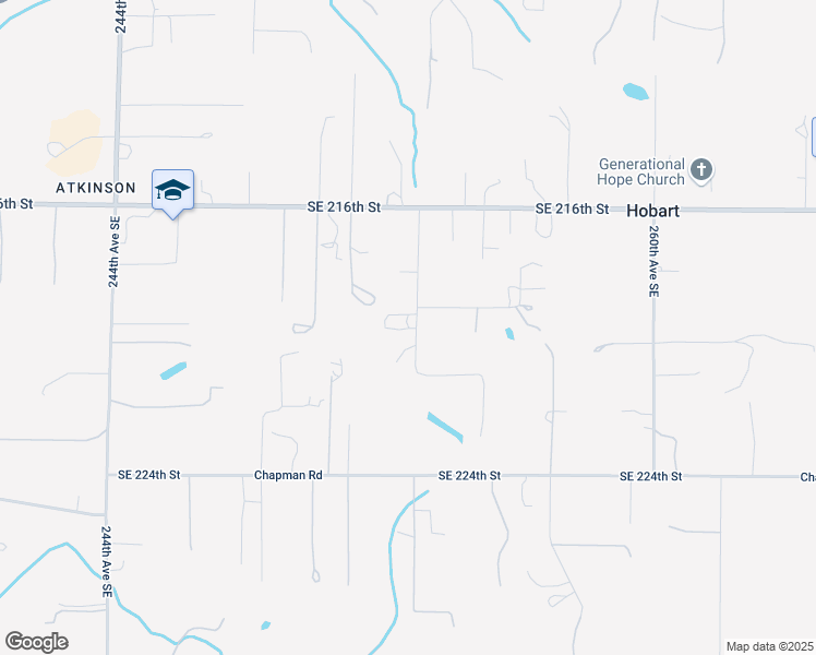 map of restaurants, bars, coffee shops, grocery stores, and more near 25306 Southeast 221st Street in Maple Valley