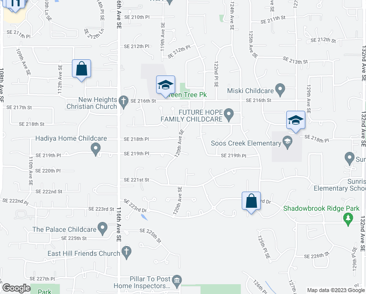 map of restaurants, bars, coffee shops, grocery stores, and more near 21902 120th Avenue Southeast in Kent