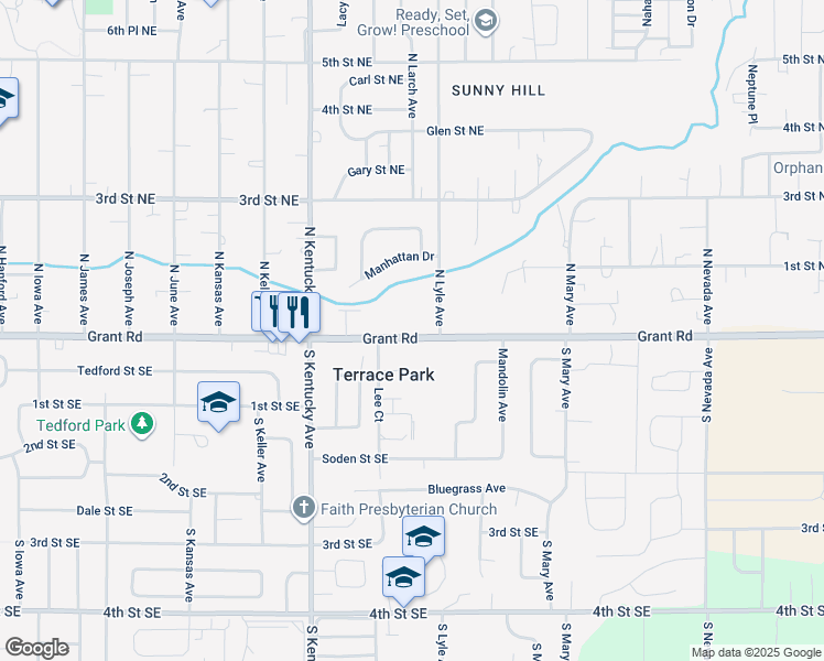 map of restaurants, bars, coffee shops, grocery stores, and more near 1855 Grant Road in East Wenatchee