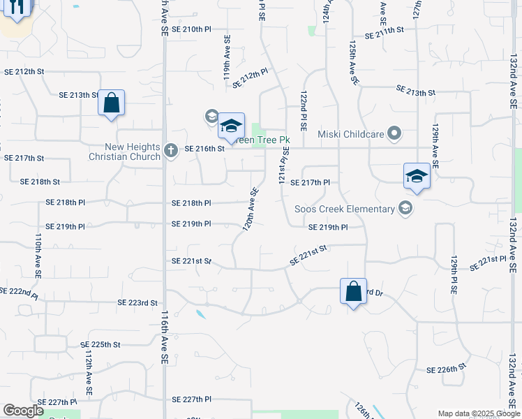 map of restaurants, bars, coffee shops, grocery stores, and more near 21902 120th Avenue Southeast in Kent
