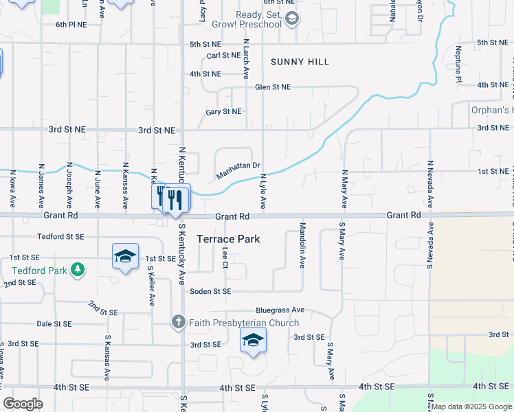 map of restaurants, bars, coffee shops, grocery stores, and more near 1855 Grant Road in East Wenatchee