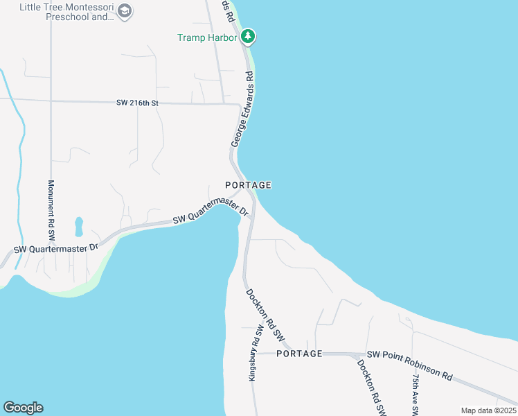 map of restaurants, bars, coffee shops, grocery stores, and more near 22032 Dockton Road Southwest in Vashon