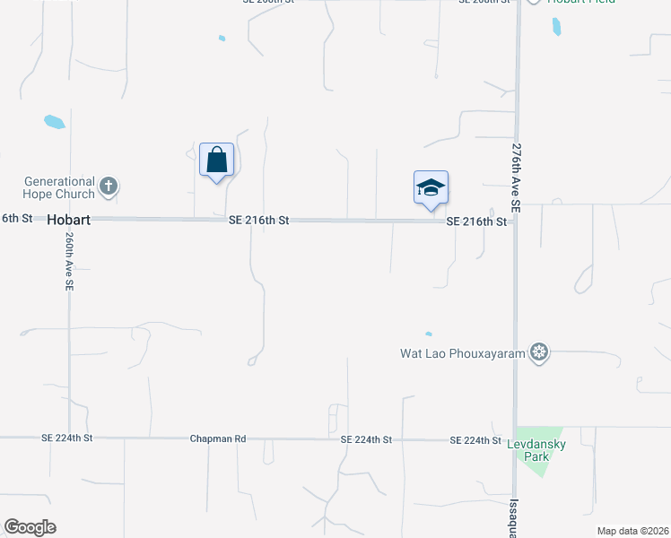 map of restaurants, bars, coffee shops, grocery stores, and more near 21675 271st Place Southeast in Maple Valley