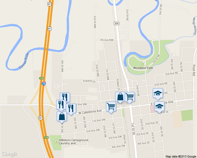 map of restaurants, bars, coffee shops, grocery stores, and more near 327 2nd St NW in Hillsboro