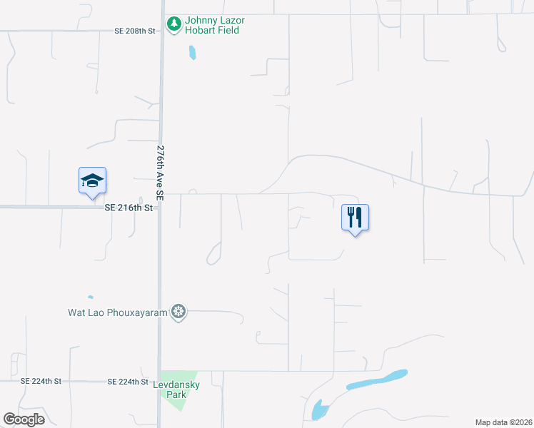 map of restaurants, bars, coffee shops, grocery stores, and more near 28215 Southeast 216th Street in Maple Valley