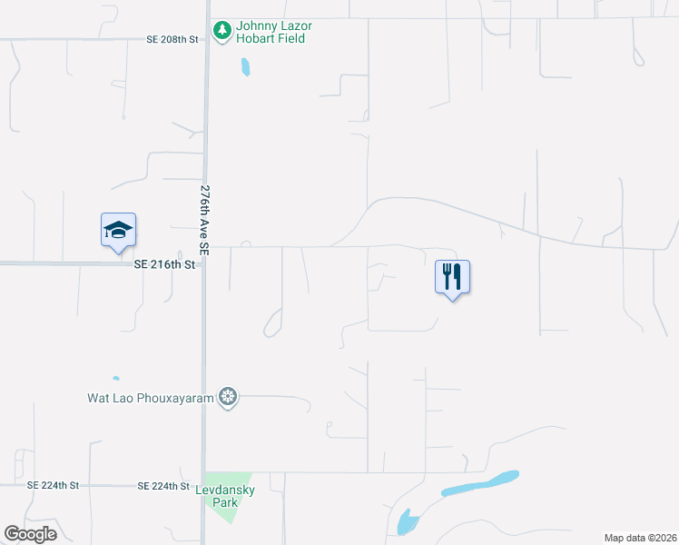 map of restaurants, bars, coffee shops, grocery stores, and more near 28215 Southeast 216th Street in Maple Valley