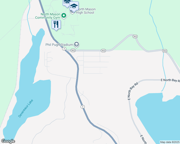 map of restaurants, bars, coffee shops, grocery stores, and more near 51 East Cardinal Court in Allyn-Grapeview