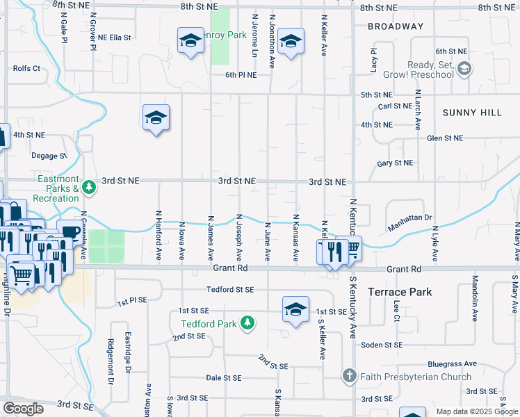 map of restaurants, bars, coffee shops, grocery stores, and more near 279 North June Avenue in East Wenatchee