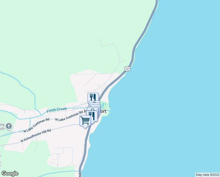 map of restaurants, bars, coffee shops, grocery stores, and more near 24520 U.S. 101 in Hoodsport