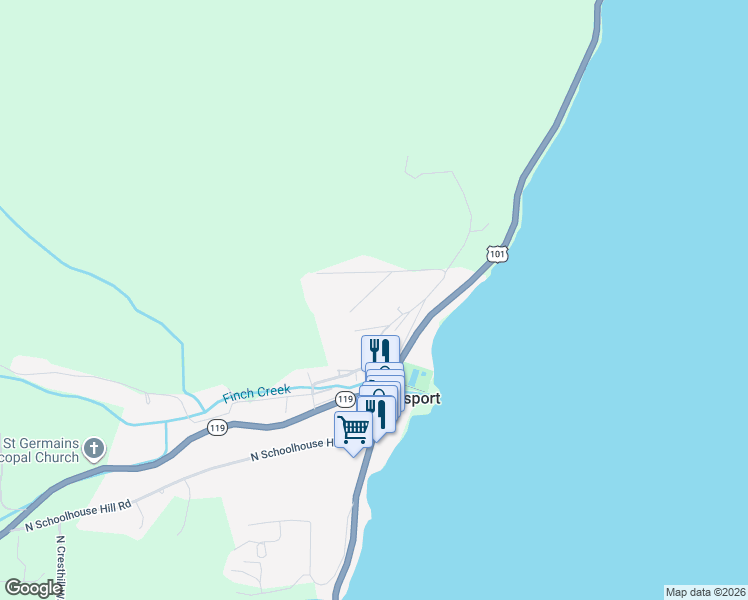 map of restaurants, bars, coffee shops, grocery stores, and more near 71 North Harrison Avenue in Hoodsport