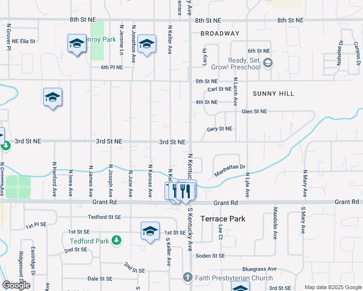 map of restaurants, bars, coffee shops, grocery stores, and more near 264 North Kentucky Avenue in East Wenatchee