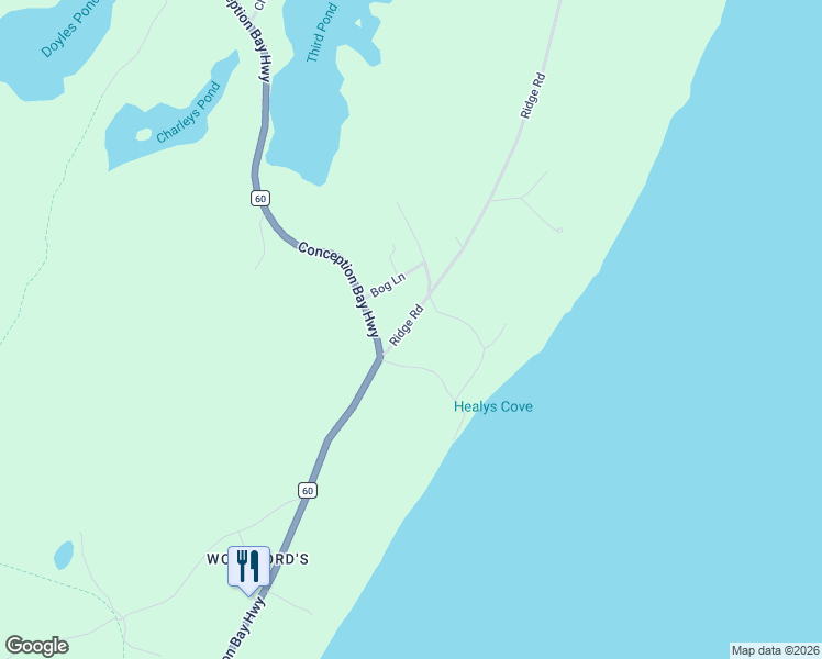 map of restaurants, bars, coffee shops, grocery stores, and more near 10 Ridge Road in Holyrood