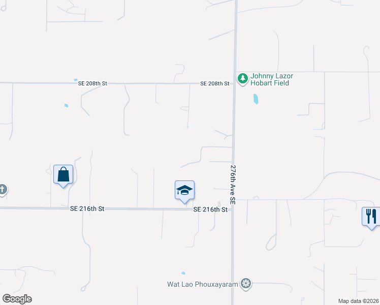 map of restaurants, bars, coffee shops, grocery stores, and more near 27241 Southeast 208th Street in Maple Valley