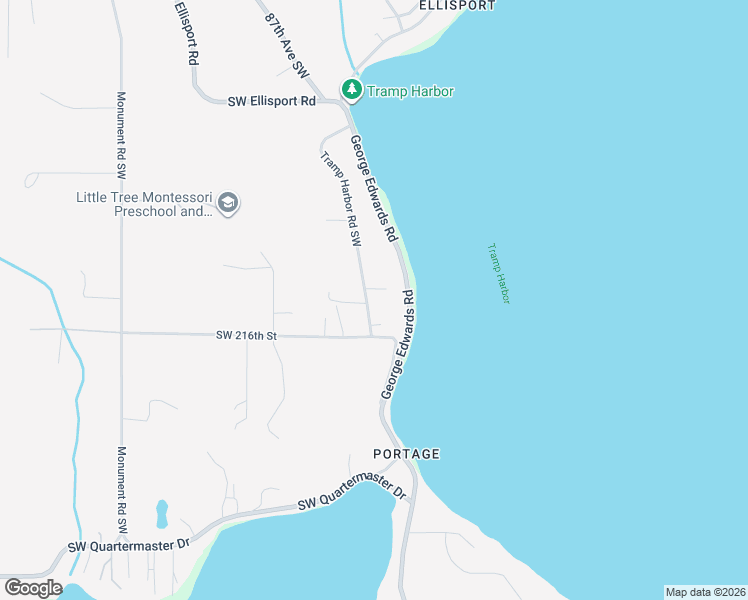 map of restaurants, bars, coffee shops, grocery stores, and more near 21428 Tramp Harbor Road Southwest in Vashon