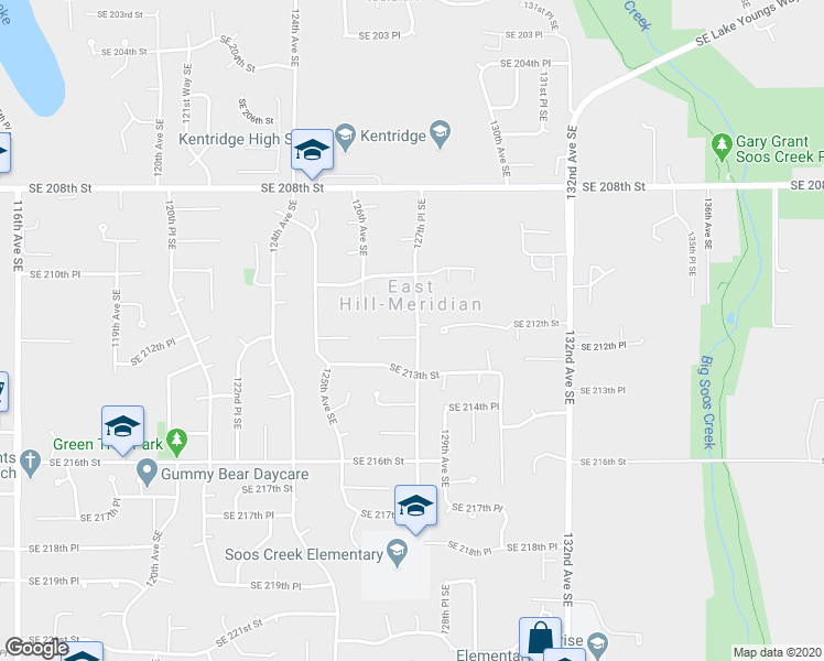 map of restaurants, bars, coffee shops, grocery stores, and more near 12630 Southeast 212th Place in Kent
