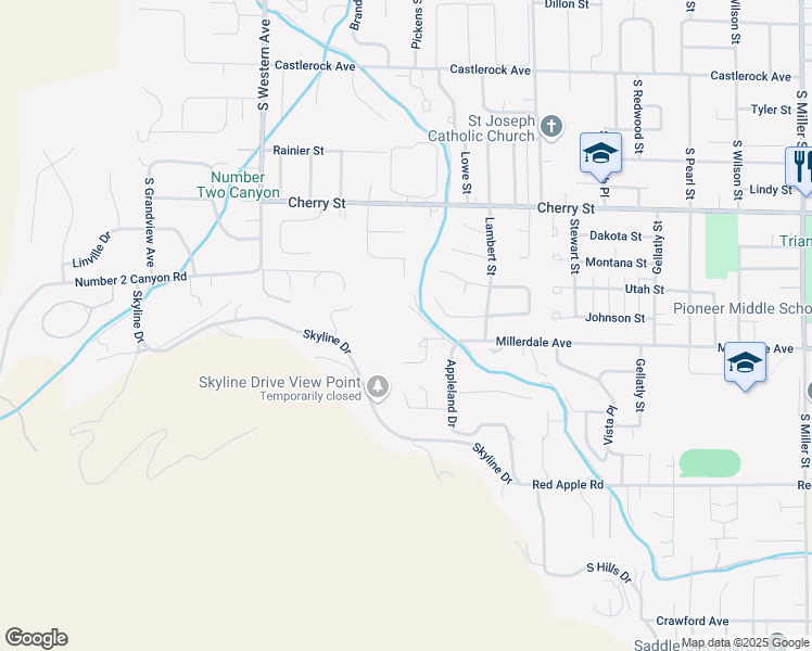 map of restaurants, bars, coffee shops, grocery stores, and more near 916 Millerdale Heights Drive in Wenatchee