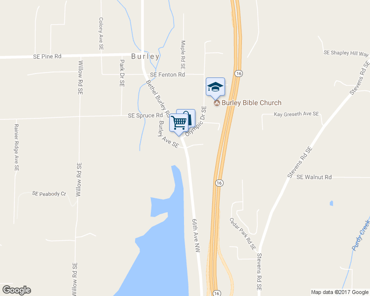 map of restaurants, bars, coffee shops, grocery stores, and more near in Burley