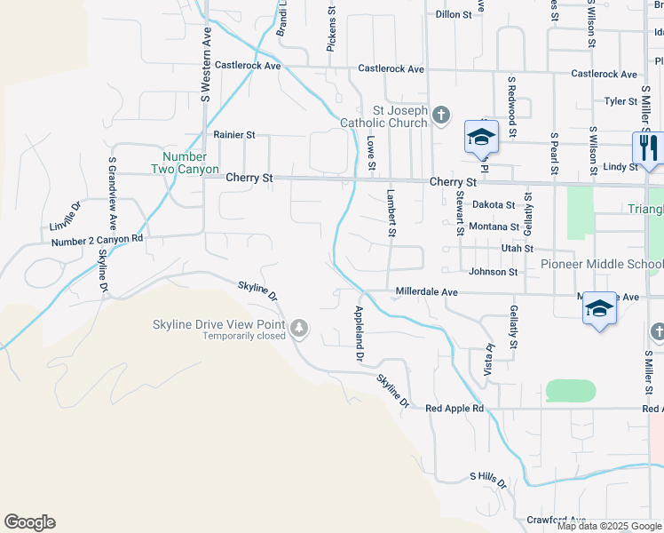 map of restaurants, bars, coffee shops, grocery stores, and more near 916 Millerdale Heights Drive in Wenatchee