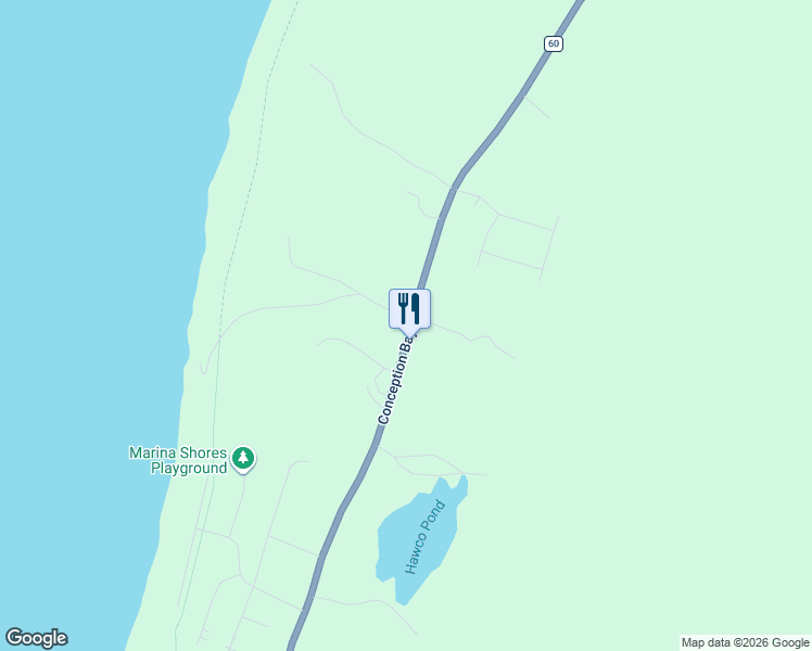 map of restaurants, bars, coffee shops, grocery stores, and more near 192 Conception Bay Highway in Holyrood