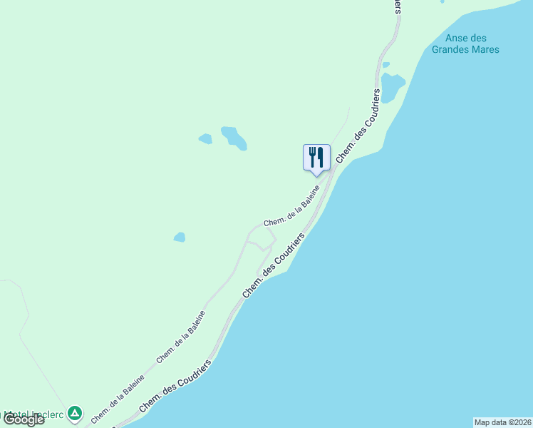 map of restaurants, bars, coffee shops, grocery stores, and more near 455 Chemin de la Baleine in La Baleine