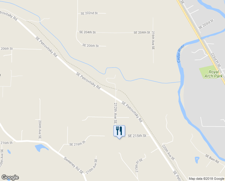 map of restaurants, bars, coffee shops, grocery stores, and more near 21116 Southeast Petrovitsky Road in Maple Valley