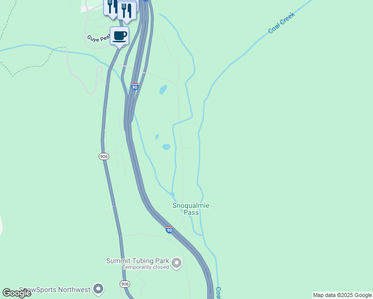 map of restaurants, bars, coffee shops, grocery stores, and more near 650 Yellowstone Trail Road in Snoqualmie Pass