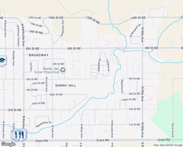 map of restaurants, bars, coffee shops, grocery stores, and more near 515 North Montclair Avenue in East Wenatchee