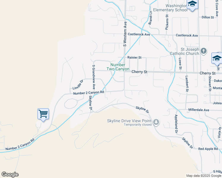 map of restaurants, bars, coffee shops, grocery stores, and more near 1818 Number 2 Canyon Road in Wenatchee