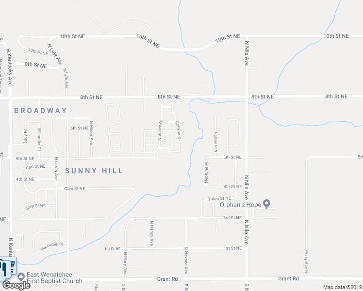 map of restaurants, bars, coffee shops, grocery stores, and more near 552 Canyon Drive in East Wenatchee