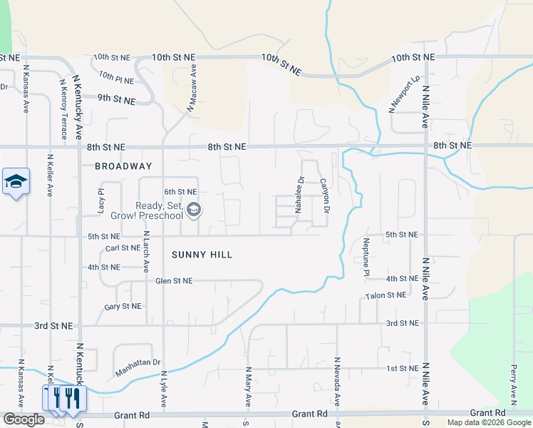 map of restaurants, bars, coffee shops, grocery stores, and more near 515 North Montclair Avenue in East Wenatchee