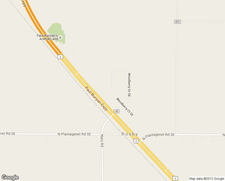 map of restaurants, bars, coffee shops, grocery stores, and more near 4109 Woodberry Drive Southeast in Bemidji