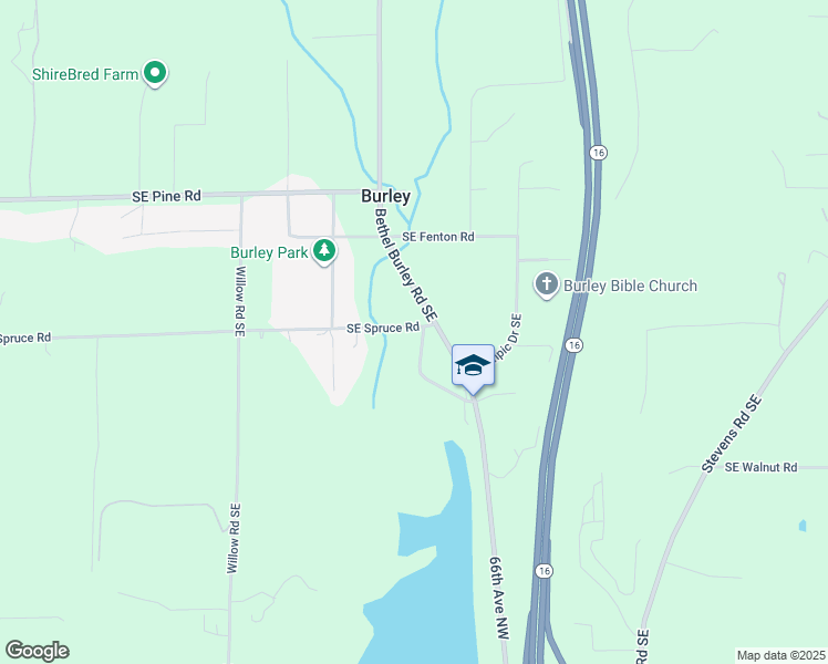 map of restaurants, bars, coffee shops, grocery stores, and more near 15080 Burley Avenue Southeast in Port Orchard