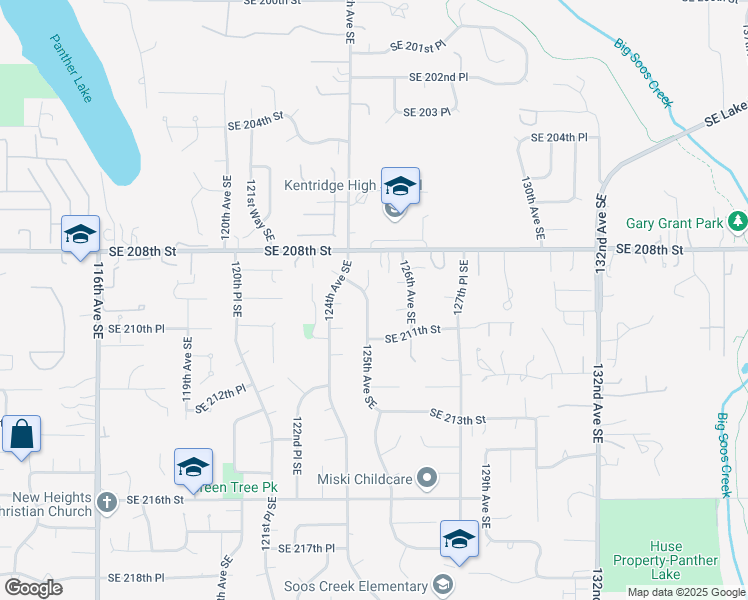 map of restaurants, bars, coffee shops, grocery stores, and more near 20824 125th Avenue Southeast in Kent