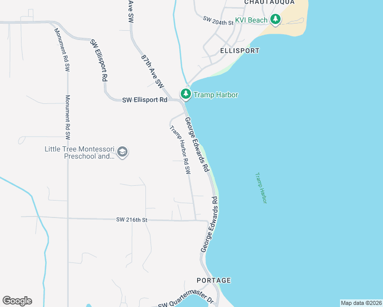 map of restaurants, bars, coffee shops, grocery stores, and more near 21128 Tramp Harbor Road Southwest in Vashon