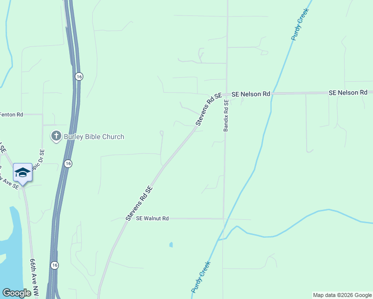 map of restaurants, bars, coffee shops, grocery stores, and more near 15057 Stevens Road Southeast in Olalla