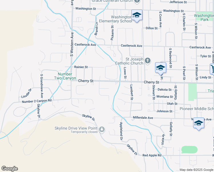 map of restaurants, bars, coffee shops, grocery stores, and more near 1598 Pacific Lane in Wenatchee