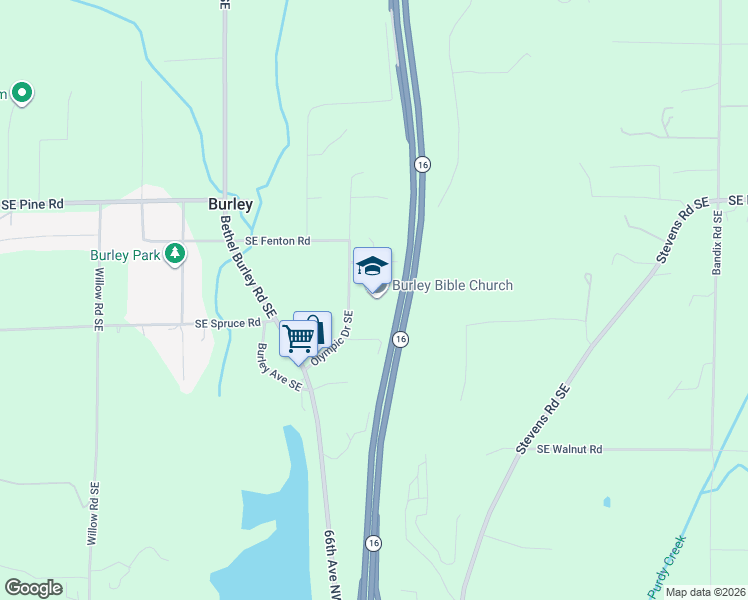 map of restaurants, bars, coffee shops, grocery stores, and more near 14681 Olympic Drive Southeast in Port Orchard