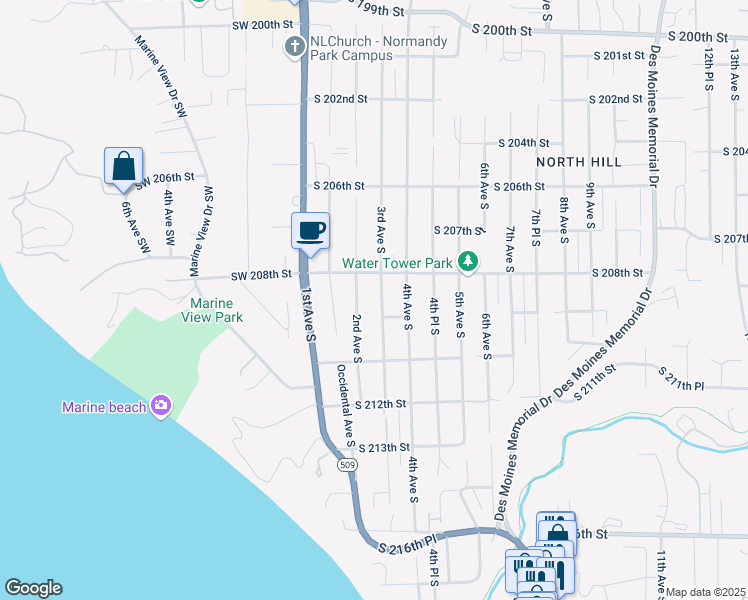 map of restaurants, bars, coffee shops, grocery stores, and more near 20838 2nd Avenue Southwest in Des Moines