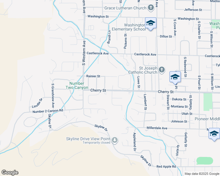 map of restaurants, bars, coffee shops, grocery stores, and more near 612 Eisenhower Drive in Wenatchee