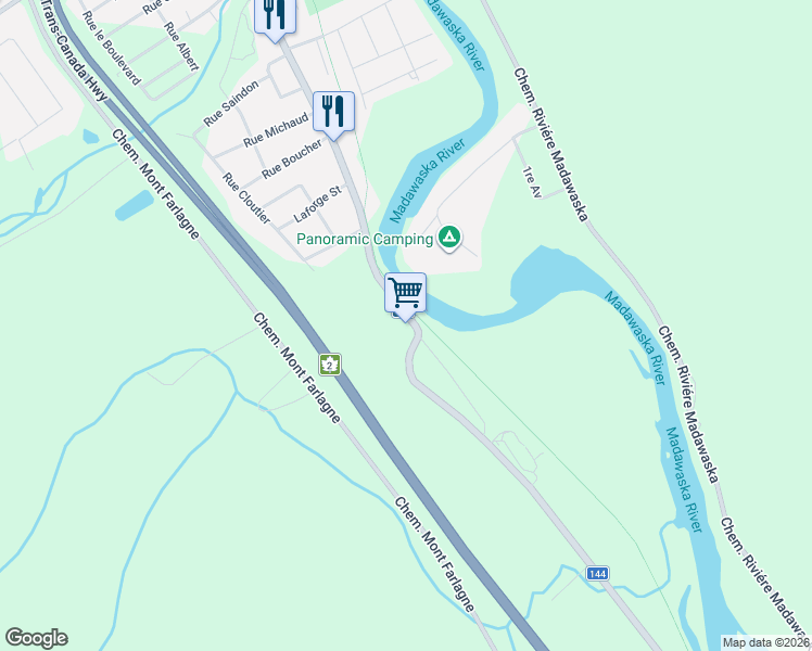 map of restaurants, bars, coffee shops, grocery stores, and more near 452 Isidore-Boucher Boulevard in Edmundston